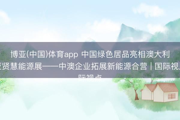 博亚(中国)体育app 中国绿色居品亮相澳大利亚贤慧能源展——中澳企业拓展新能源合营 | 国际视点