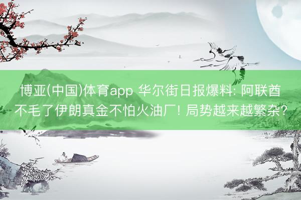 博亚(中国)体育app 华尔街日报爆料: 阿联酋不毛了伊朗真金不怕火油厂! 局势越来越繁杂?
