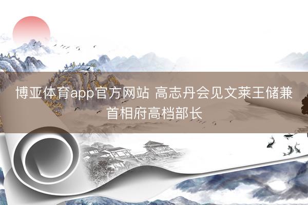 博亚体育app官方网站 高志丹会见文莱王储兼首相府高档部长